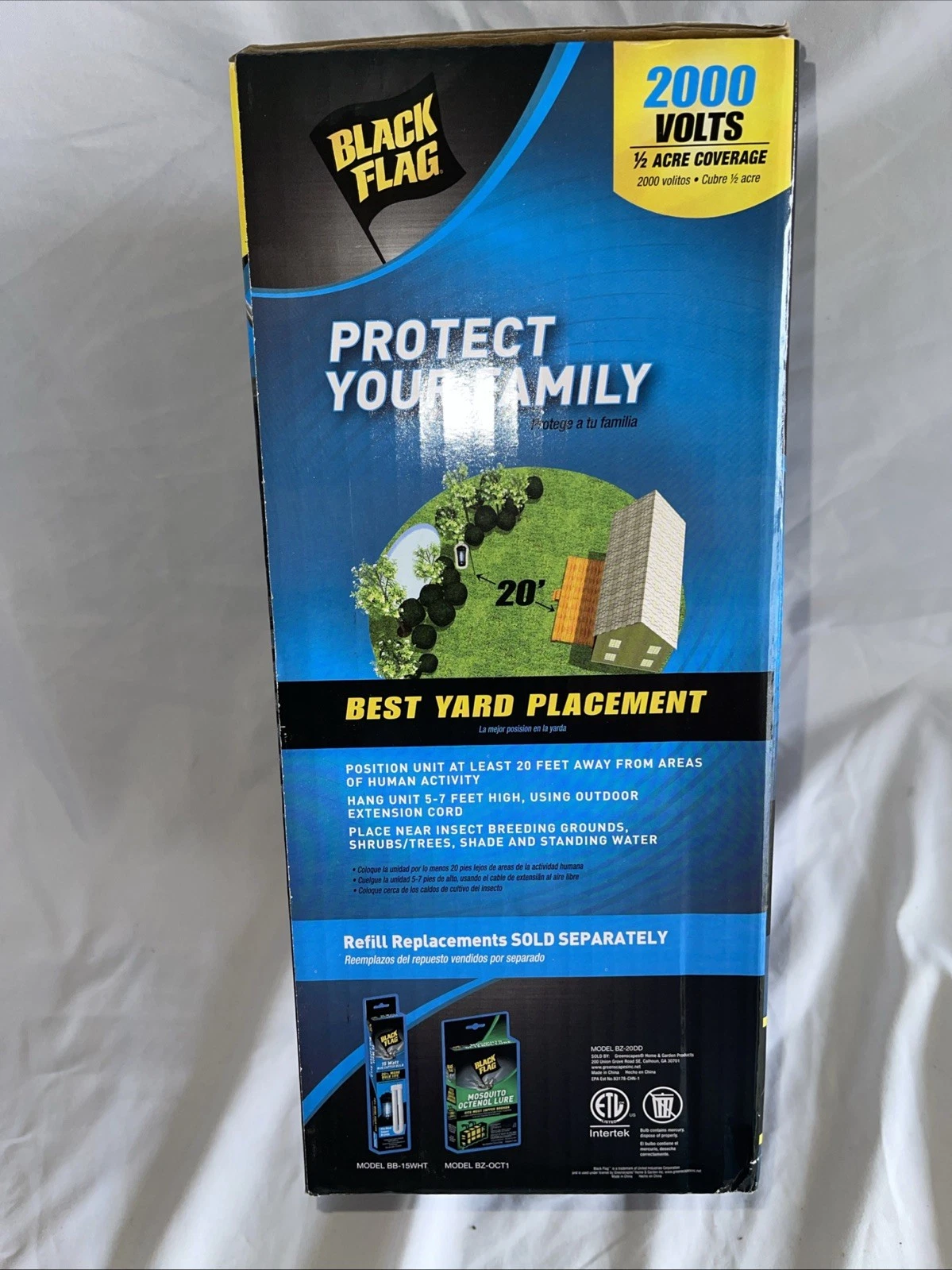 Black Flag Bug Zapper 2000 Volt Insect Killer BZ-20 + Bulb - photo 2