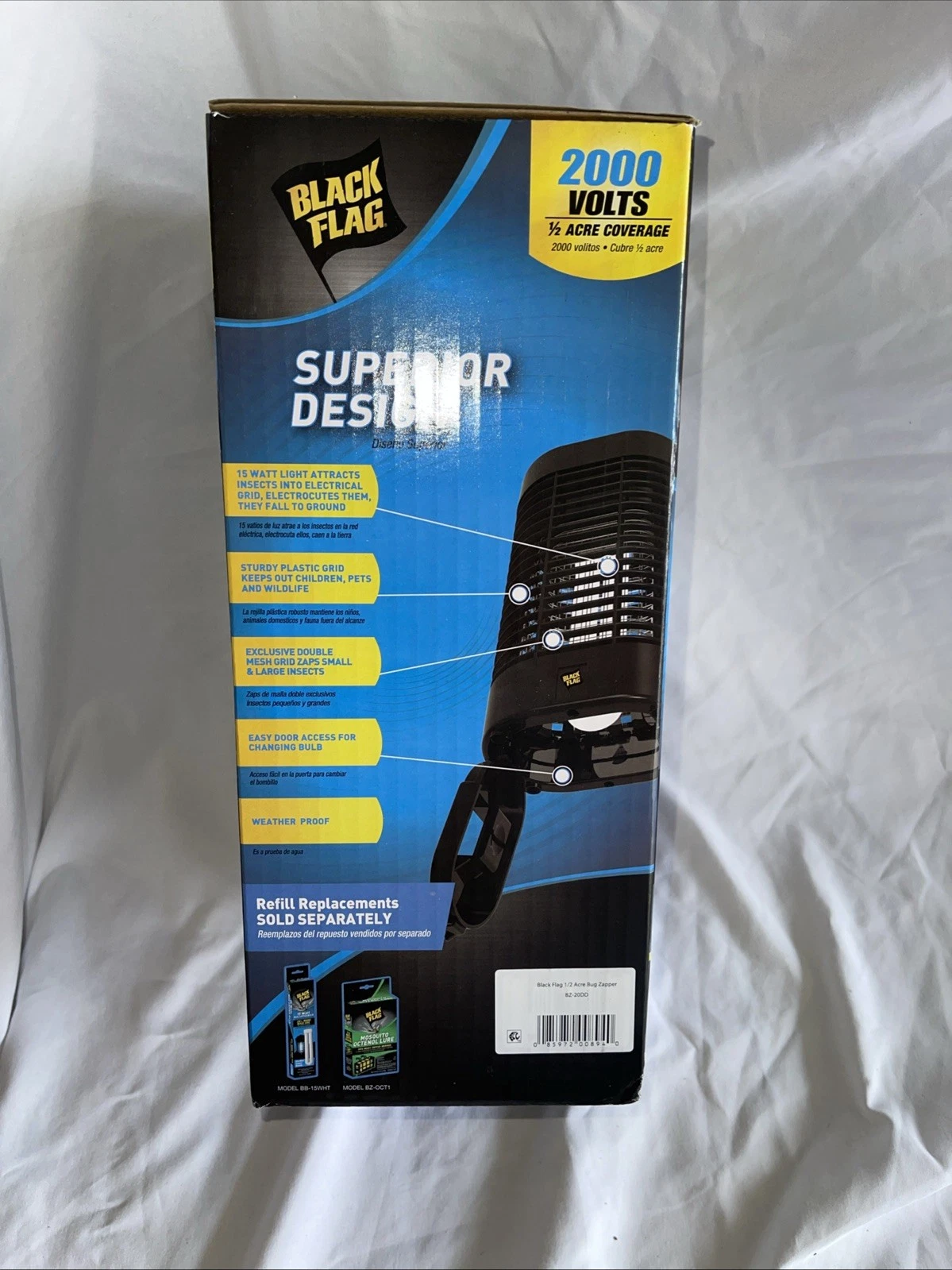 Black Flag Bug Zapper 2000 Volt Insect Killer BZ-20 + Bulb - photo 4