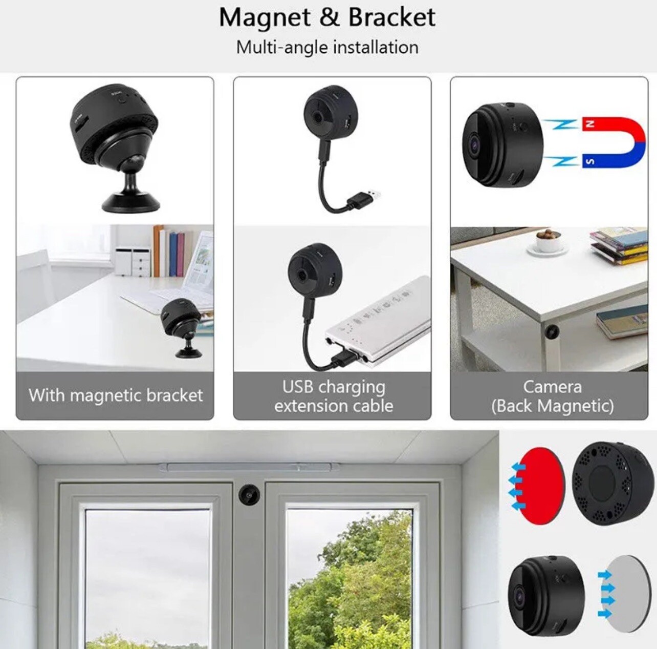 A9 Mini Camera Wifi 1080P HD IP Camera Magnetic Wireless Night V - photo 5