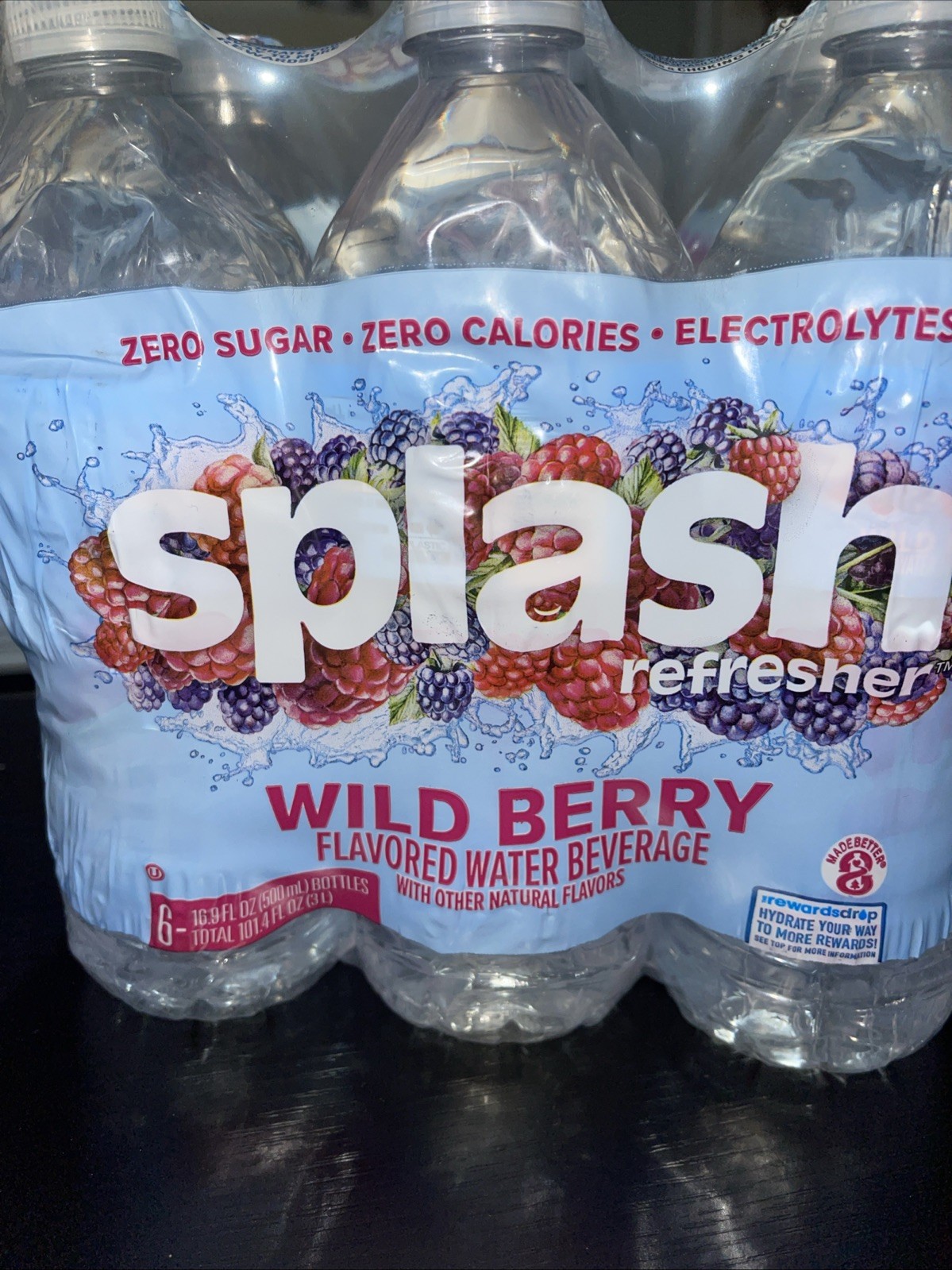 Splash Refresher Flavored Water Bottles - Wild Berry (6-Pack)