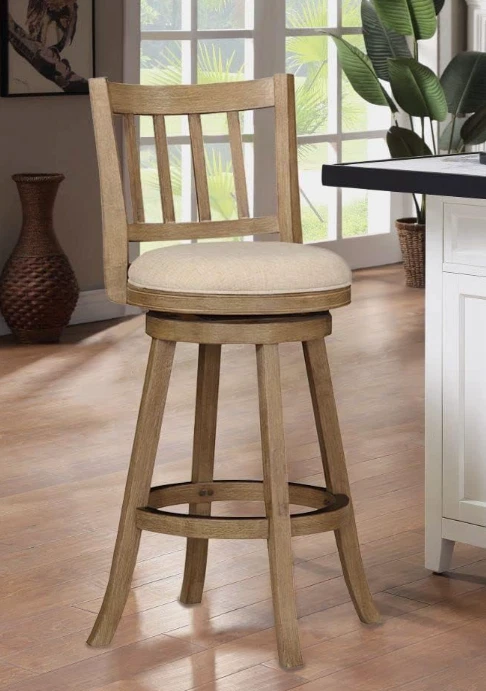 Sheldon Bar Height Stool, 29-Inch, Driftwood Wire-Brush
