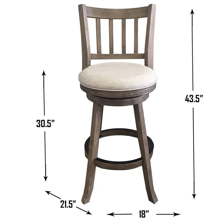 Sheldon Bar Height Stool, 29-Inch, Driftwood Wire-Brush - photo 5