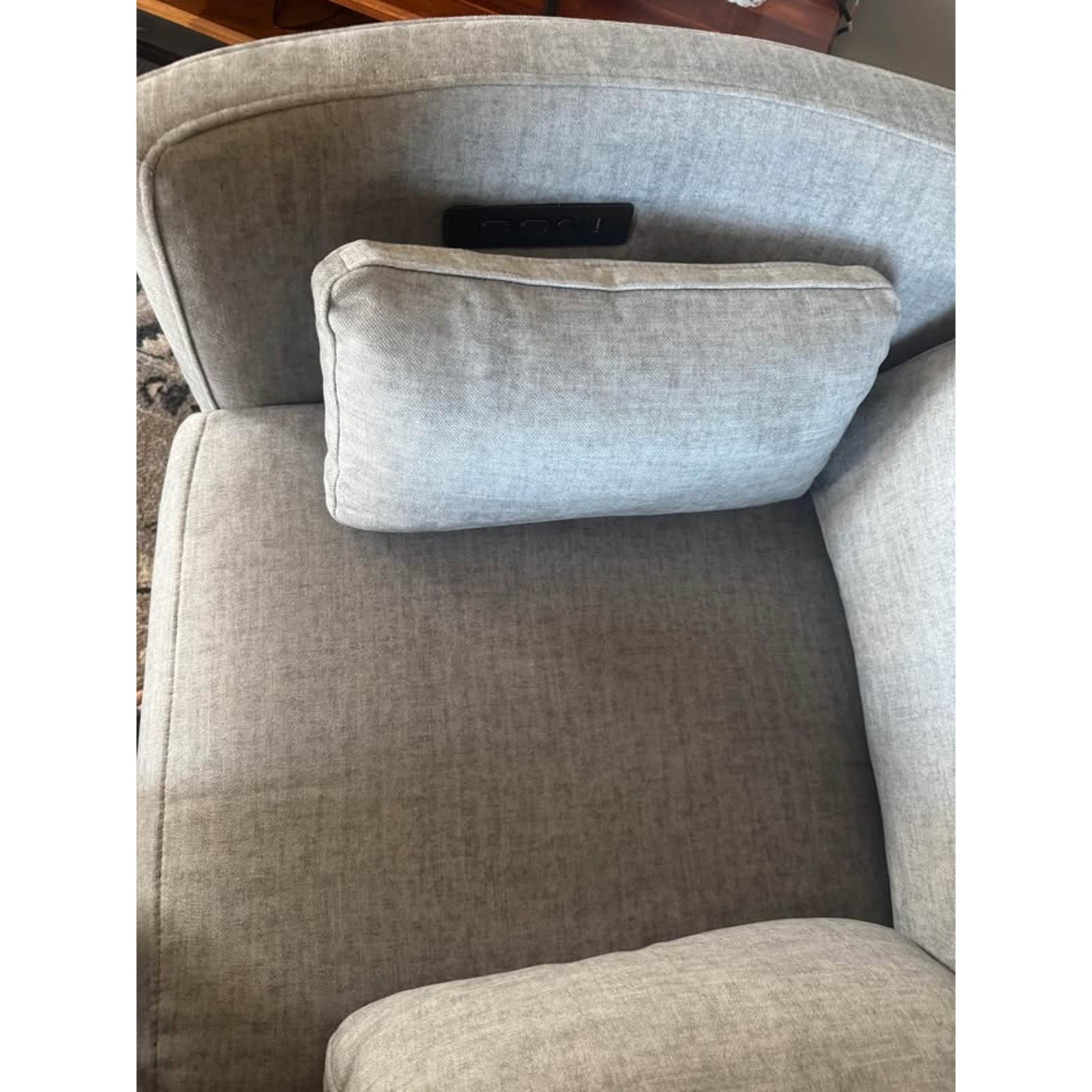 Set of 2 Darcy Fabric Power Swivel Glider Recliners - photo 3