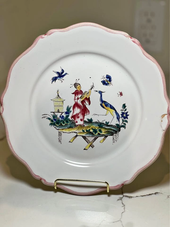 Pierre Motton Gien Chinoiserie Plate for Tiffany & Co. - Chipped