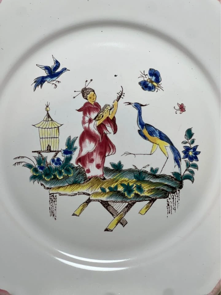 Pierre Motton Gien Chinoiserie Plate for Tiffany & Co. - Chipped - photo 3