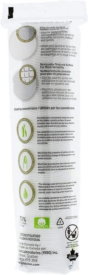DELON LABORATORIES Premium Cotton Cosmetic Pads/Rounds, White, 1 - photo 2