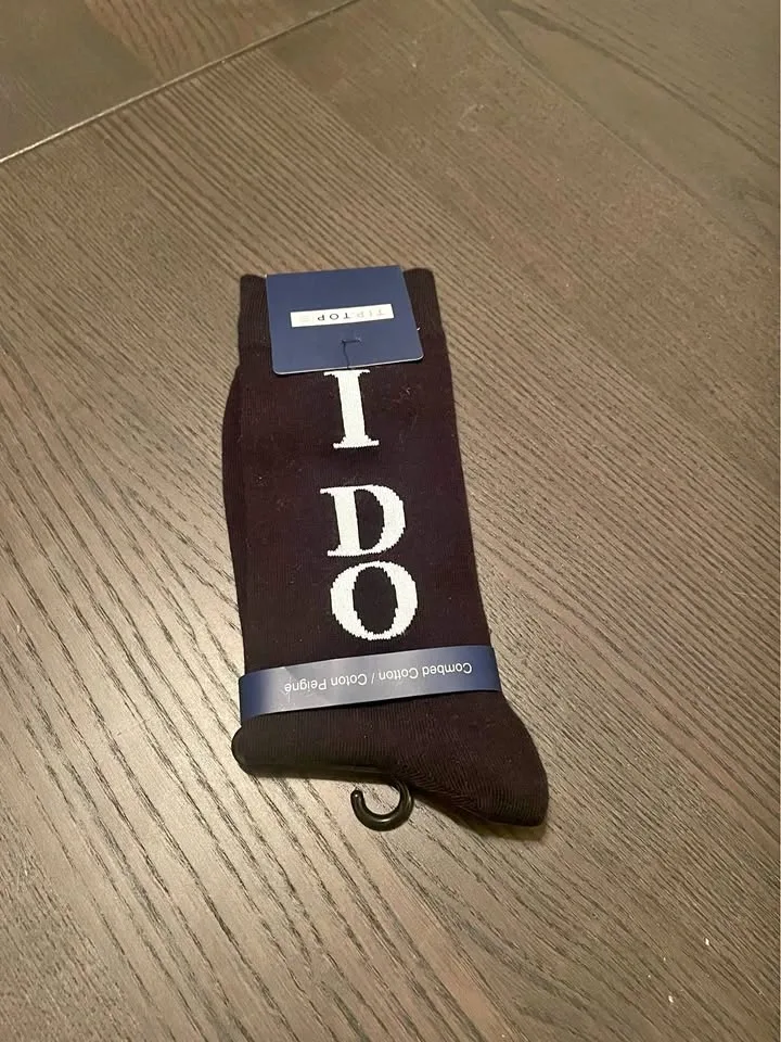 Black "I Do" Socks