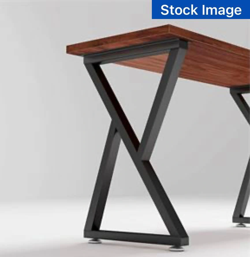 2 Metal Desk Dining Table Legs - Black - photo 3