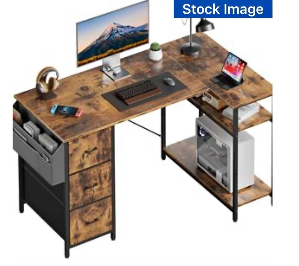 L-Shaped desk with storage