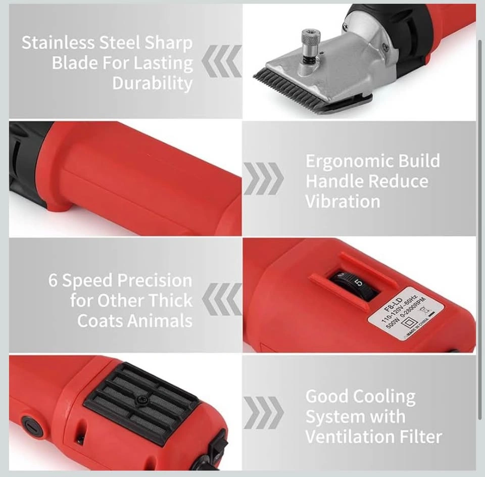 500W Heavy-Duty Animal Clippers for Thick-Coated - photo 3