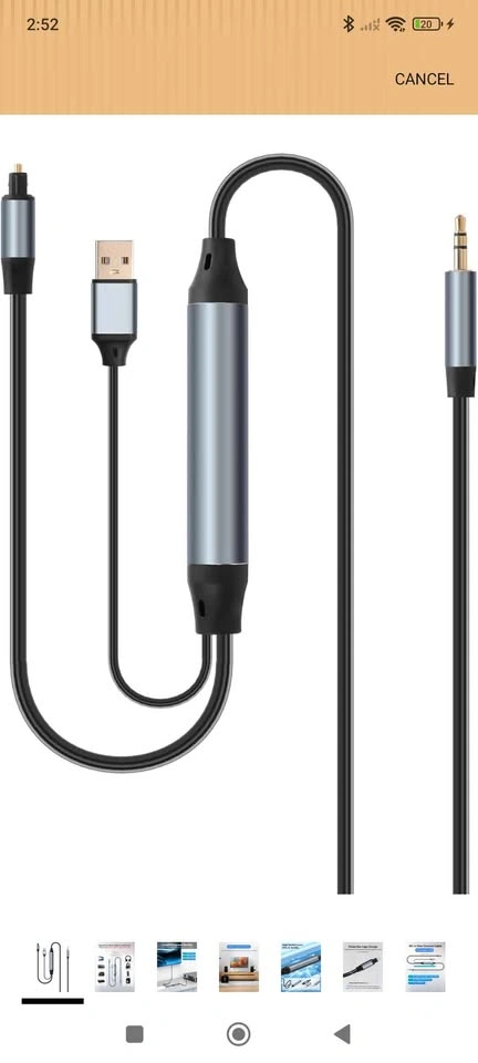 CERRXIAN Toslink SPDIF to 3.5mm AUX Audio Adapter 6ft - photo 3