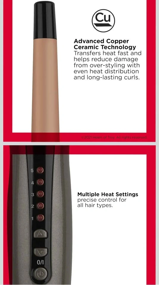 Revlon Copper 1" to 1-1/4" Curling Wand Iron - photo 5