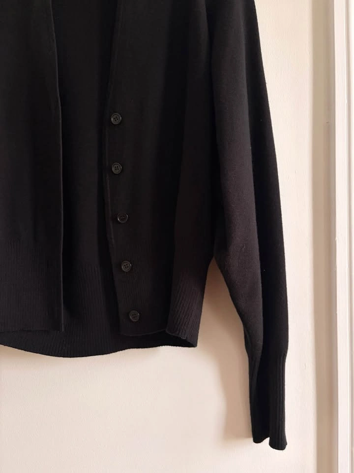COS Black Minimal Button-Front Wool Blend Cardi - Small - photo 3