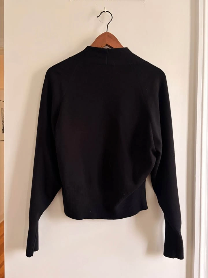 COS Black Minimal Button-Front Wool Blend Cardi - Small - photo 4