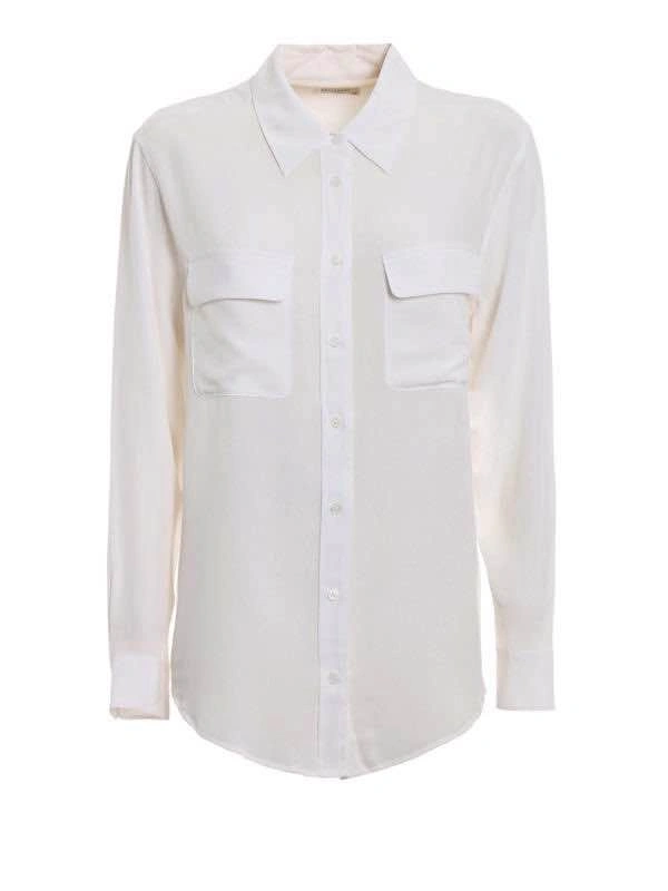 Equipment Cream Button-Down Silk Shirt - Medium