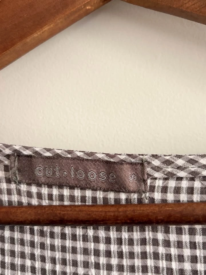 Cut Loose Brown Gingham Midi Dress - Small - photo 4