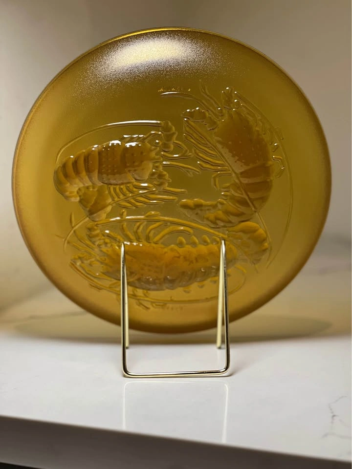 Vintage Pasari Amber Glass Lobster Plates (Set of 2) - photo 3