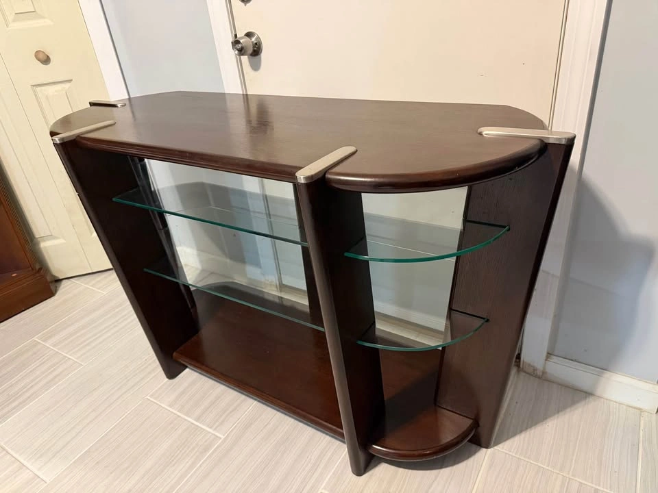 Modern TV Stand / Console Table with Glass Shelves - photo 3