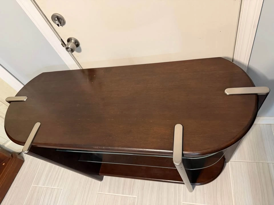 Modern TV Stand / Console Table with Glass Shelves - photo 4