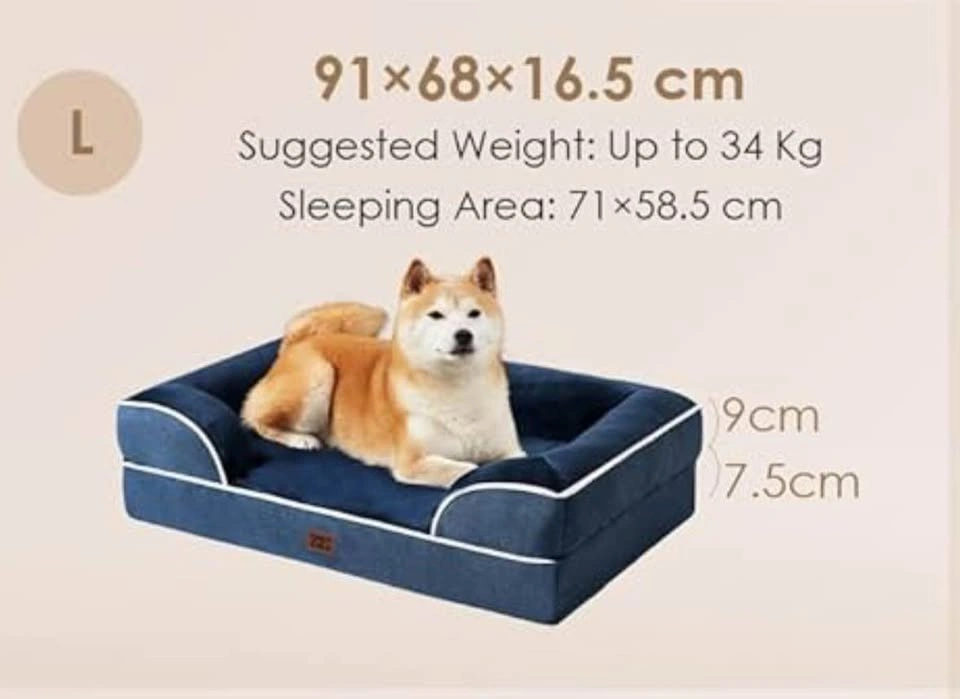 Memory Foam Orthopedic Large Dog Bed with Sides - photo 5