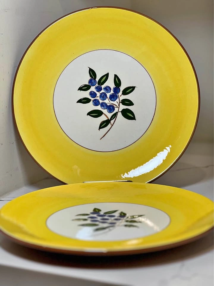 Vintage Stangl Pottery Blueberry Plates Hand Painted