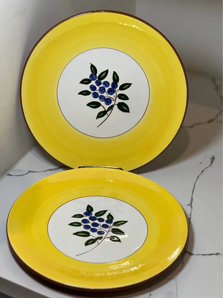Vintage Stangl Pottery Blueberry Plates Hand Painted - photo 2