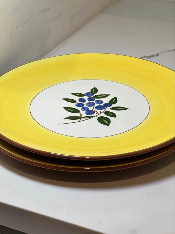 Vintage Stangl Pottery Blueberry Plates Hand Painted - photo 4