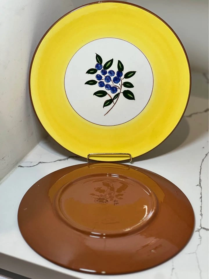 Vintage Stangl Pottery Blueberry Plates Hand Painted - photo 5