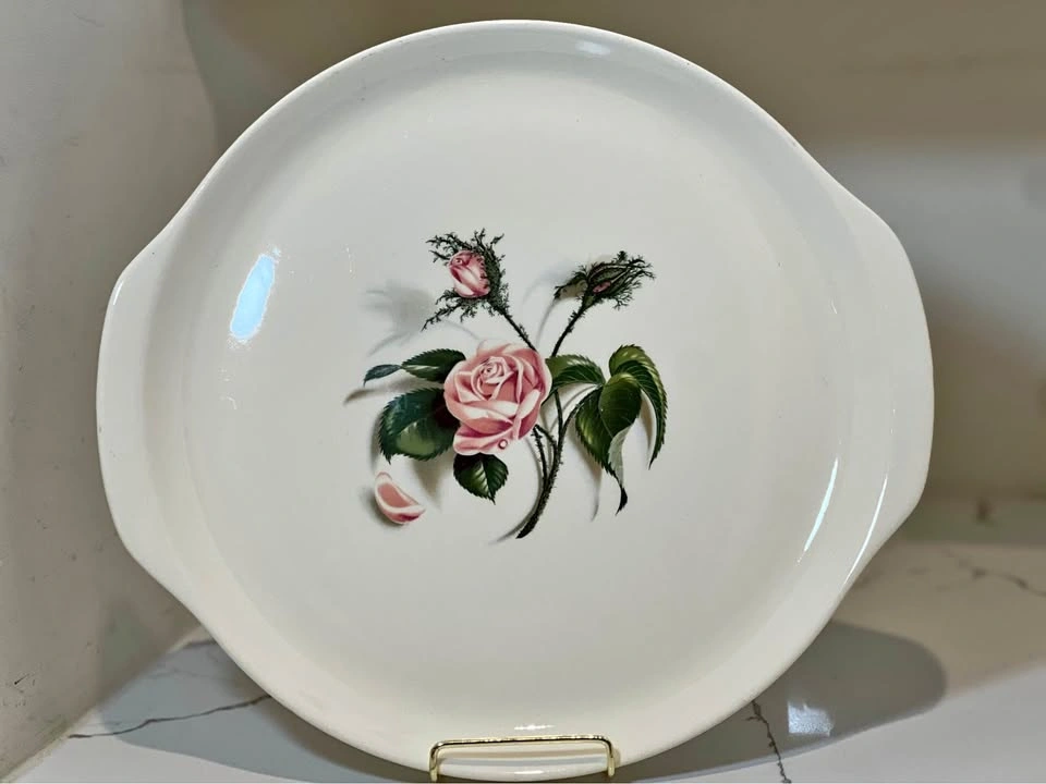 Vintage 1950s Moss Rose Platter | Ballerina Universal Potteries