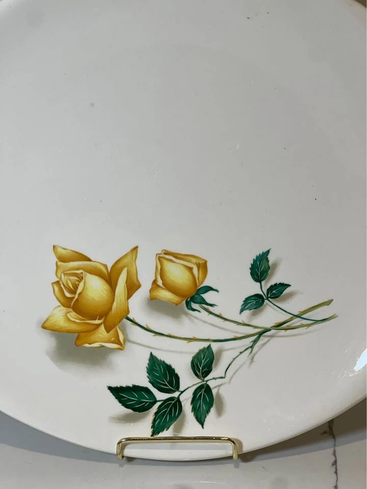 Canonsburg Yellow Rose Oval Serving Platter - photo 2
