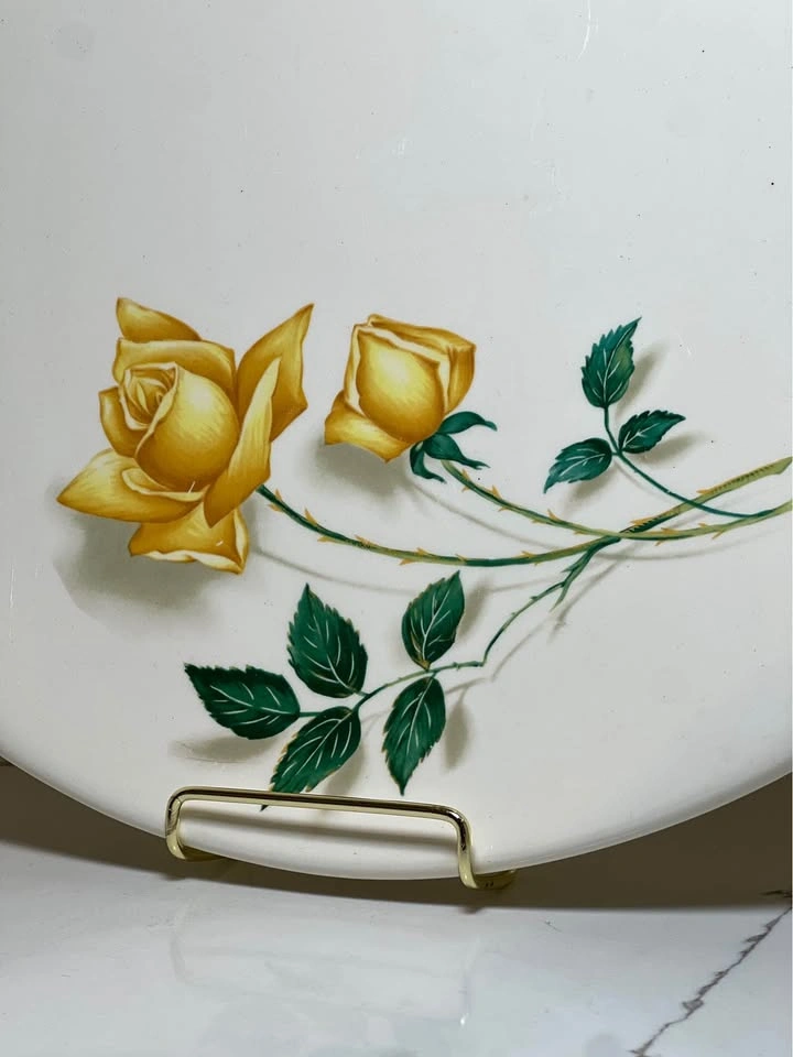 Canonsburg Yellow Rose Oval Serving Platter - photo 3