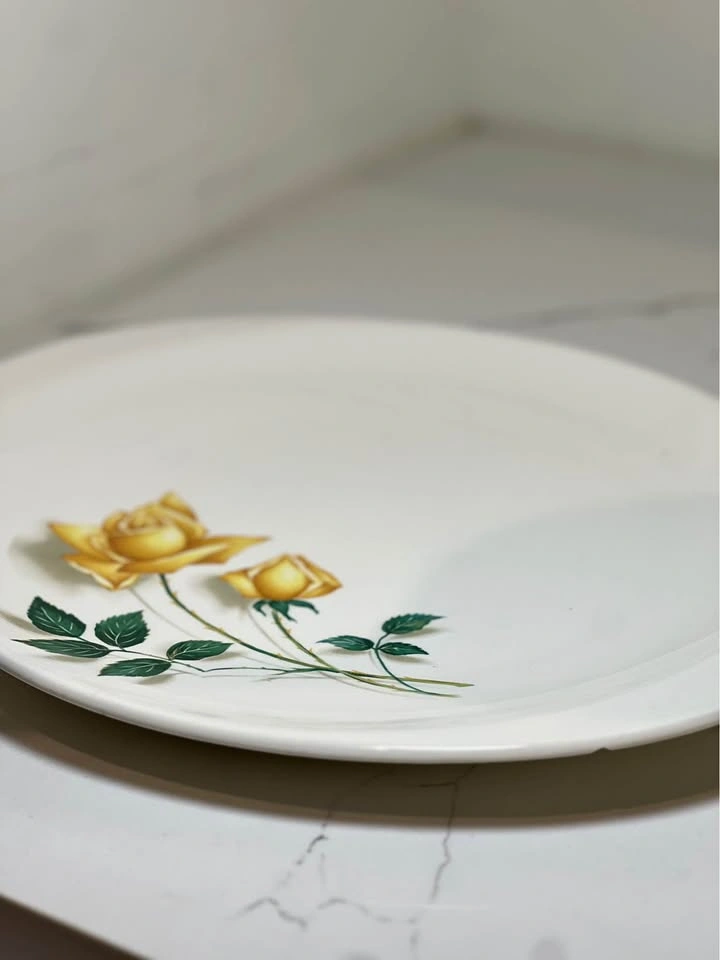 Canonsburg Yellow Rose Oval Serving Platter - photo 4