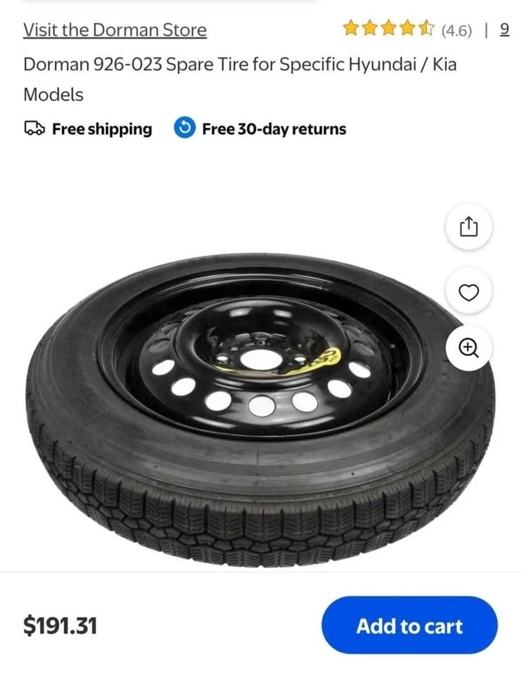 Dorman Spare Tire for Hyundai/Kia T125/60R15 - photo 5