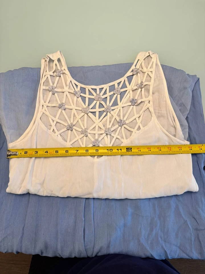 Together Bohemian White Blue Ombré Coastal Maxi Dress Size 18 - photo 3