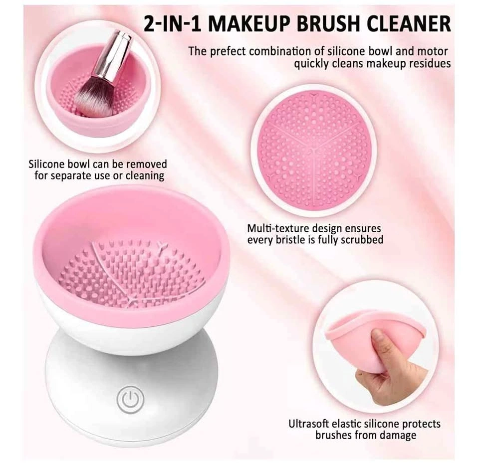 Electric Makeup Brush Cleaner Machine (Brand New in Box) Pink