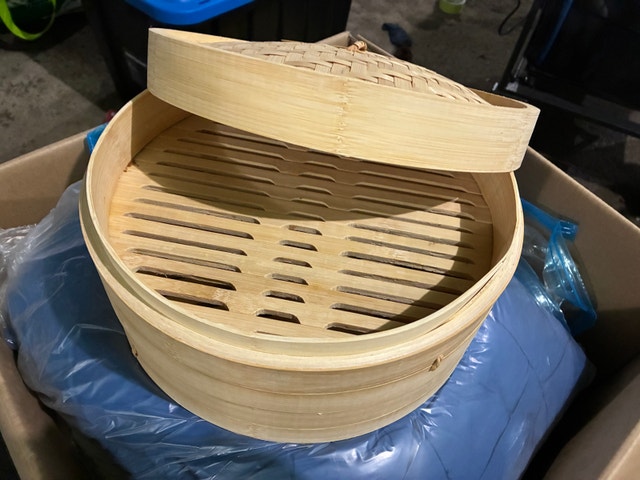 Bamboo steamer two layers with lid