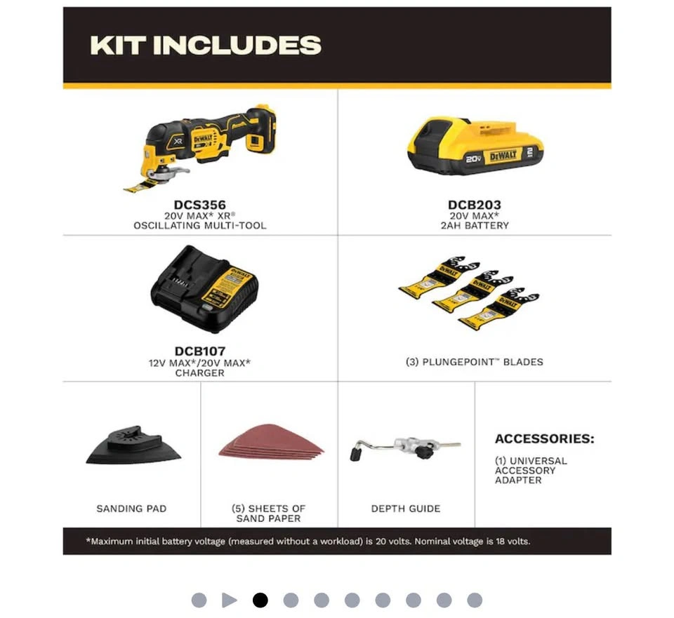 DEWALT XR 20V Oscillating Multi-Tool Kit w/ Batteries & Charger - photo 2