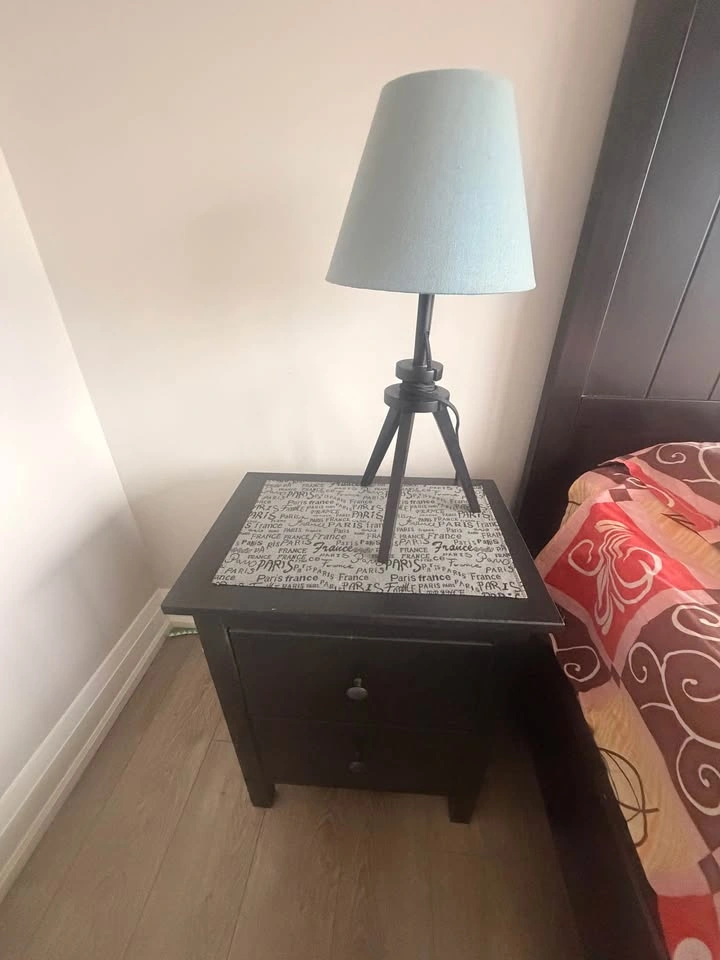 Modern IKEA Bed Frame w/ Box, Side Tables & Lamps - photo 2