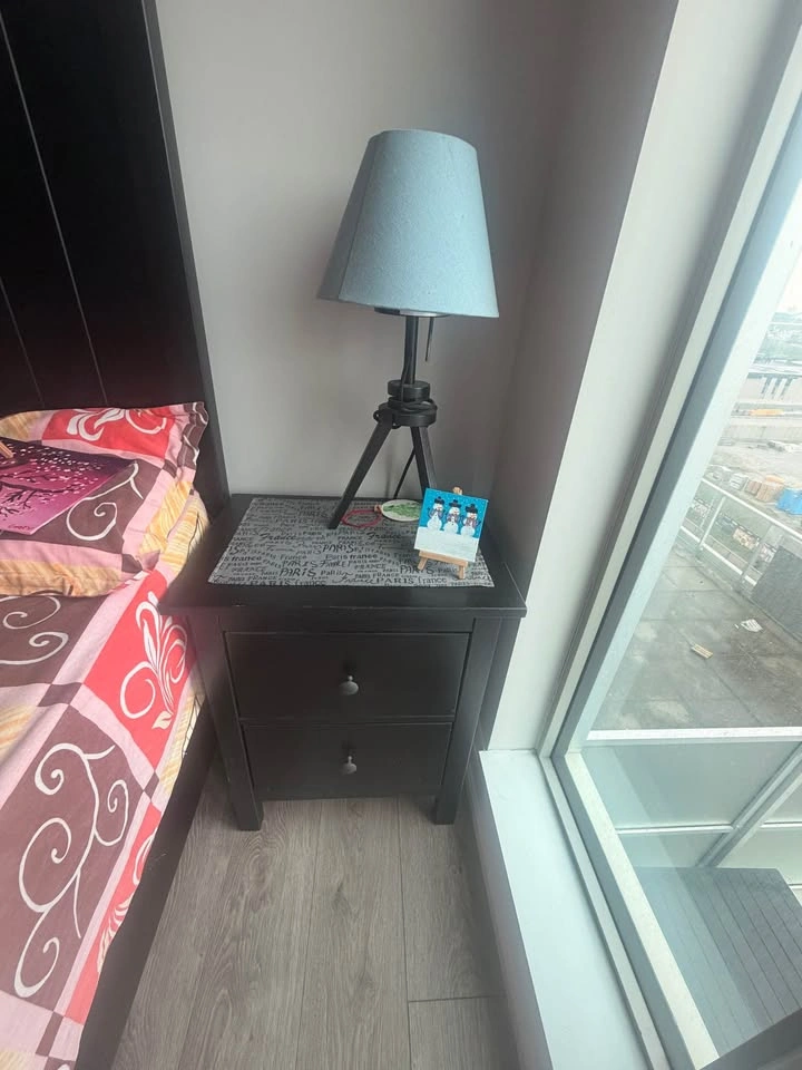 Modern IKEA Bed Frame w/ Box, Side Tables & Lamps - photo 3