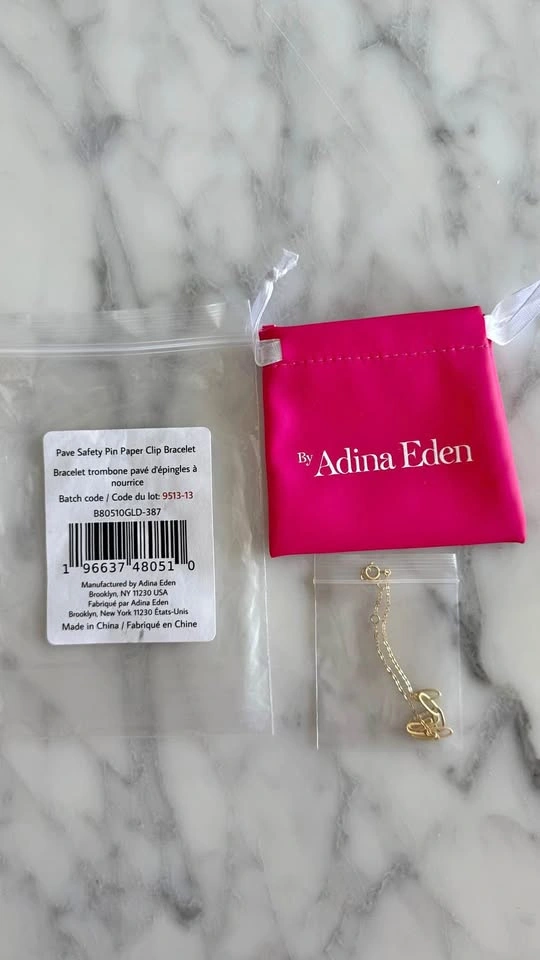 Adina Eden Gold Paperclip Bracelet