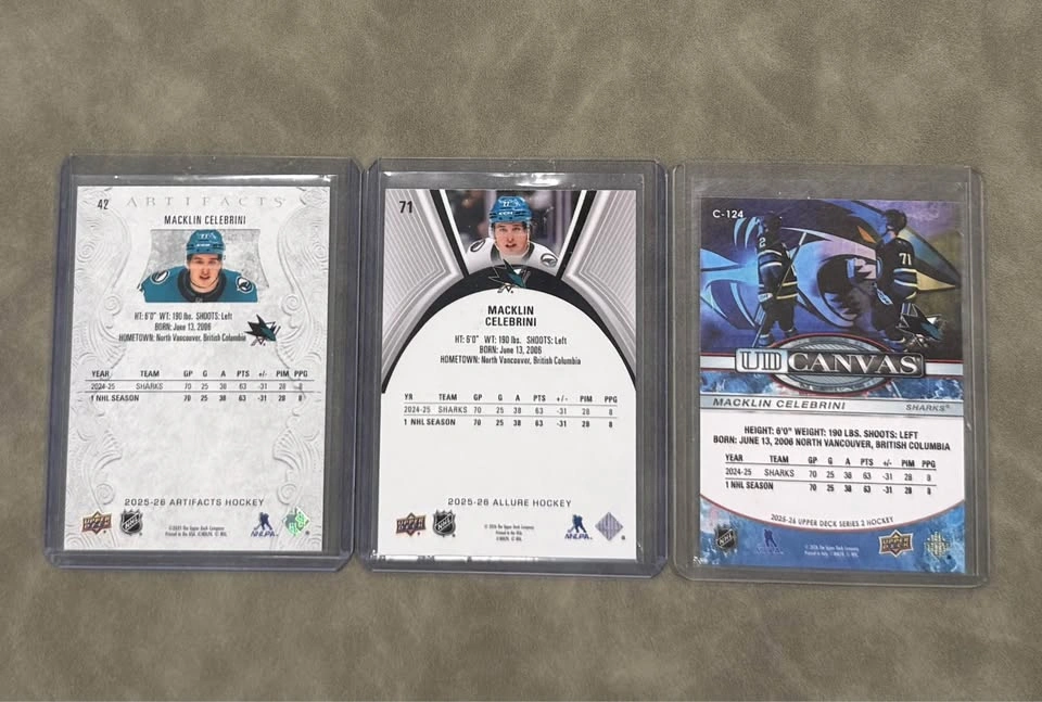 Macklin Celebrini Cards - photo 2