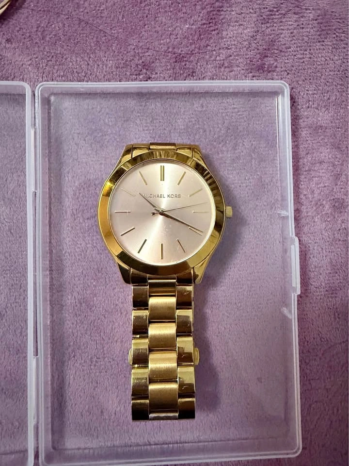 Michael Kors Gold-Tone Slim Runway Watch