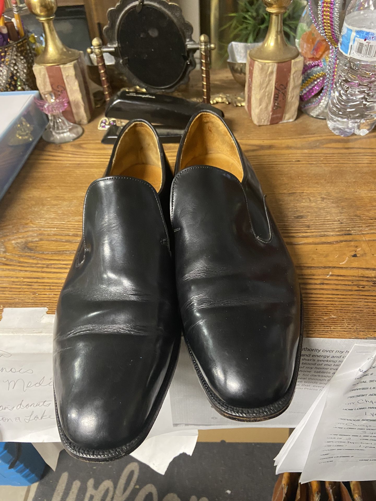 Men’s Royal Tweed Church’s Shoes Black Loafers Size 11 D