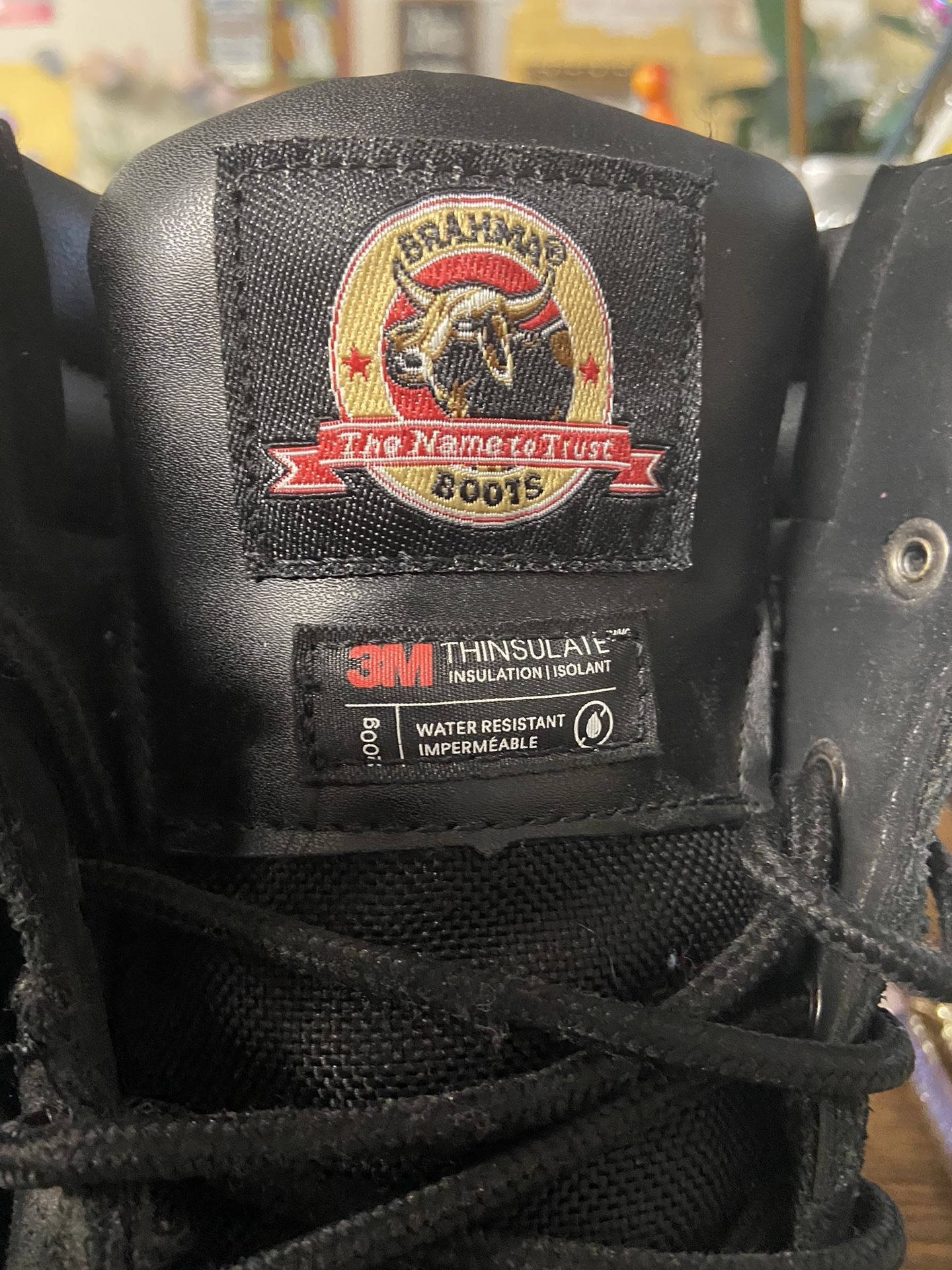 Men Brahma Steel Toe Black Work Boots Size 9 1/2 W - photo 3