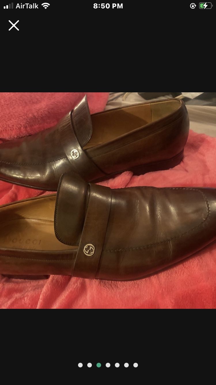 Men Gucci Shoes Brown Leather Loafers - photo 3