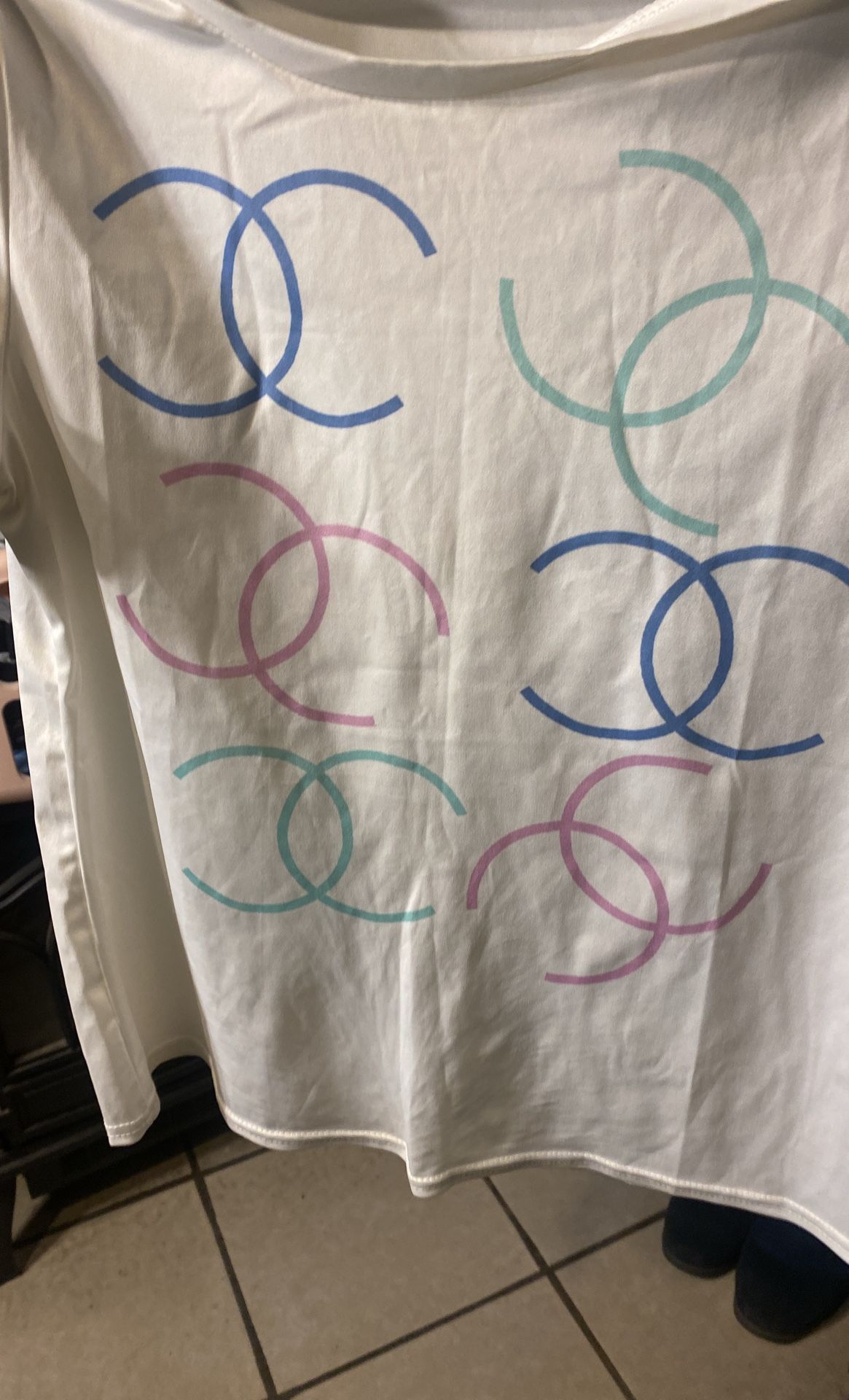 CC Girl White T-Shirt with Multi-Color Logo - Size Small