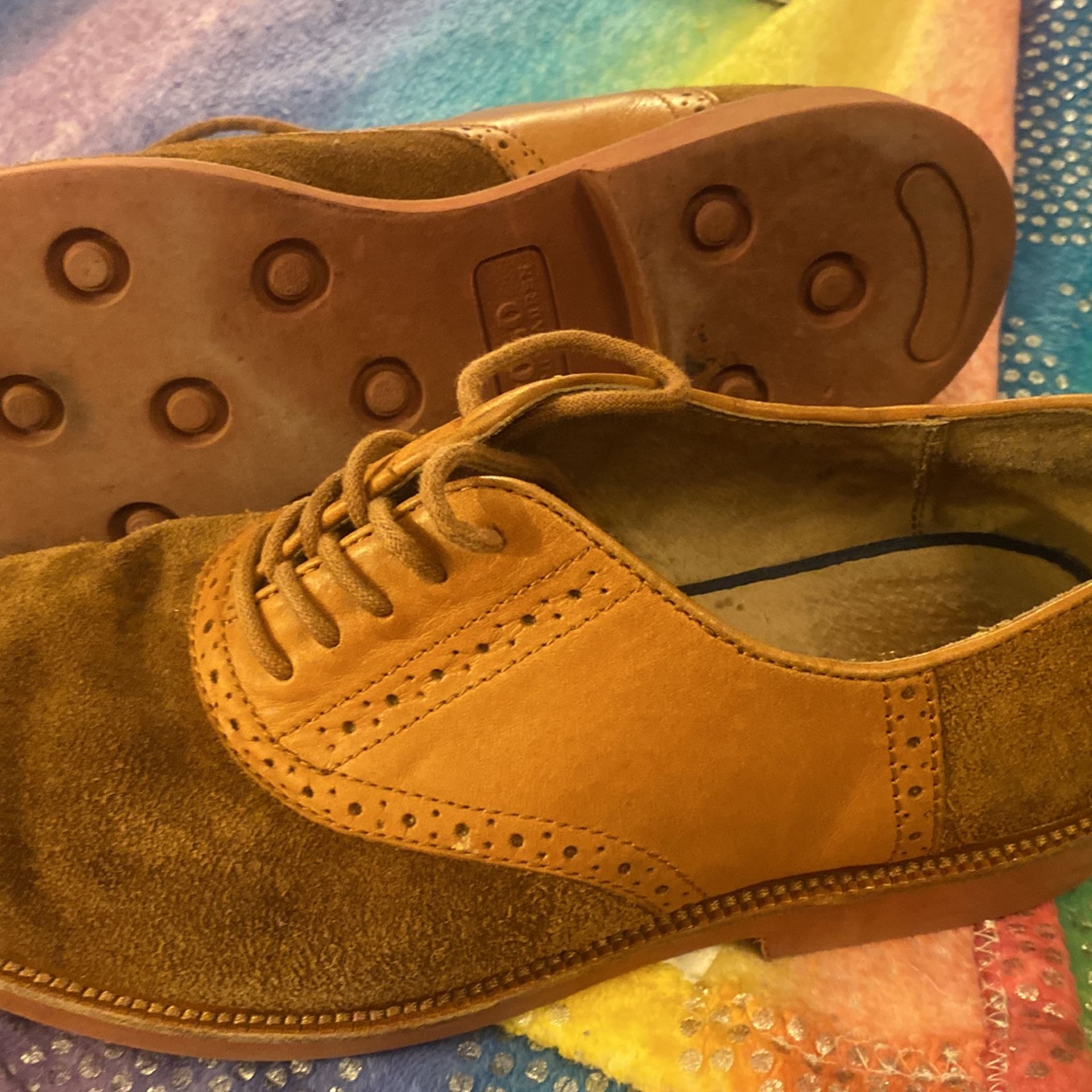 Men Polo Ralph Lauren Brown Suede Oxford Shoes Sz 9 D - photo 3