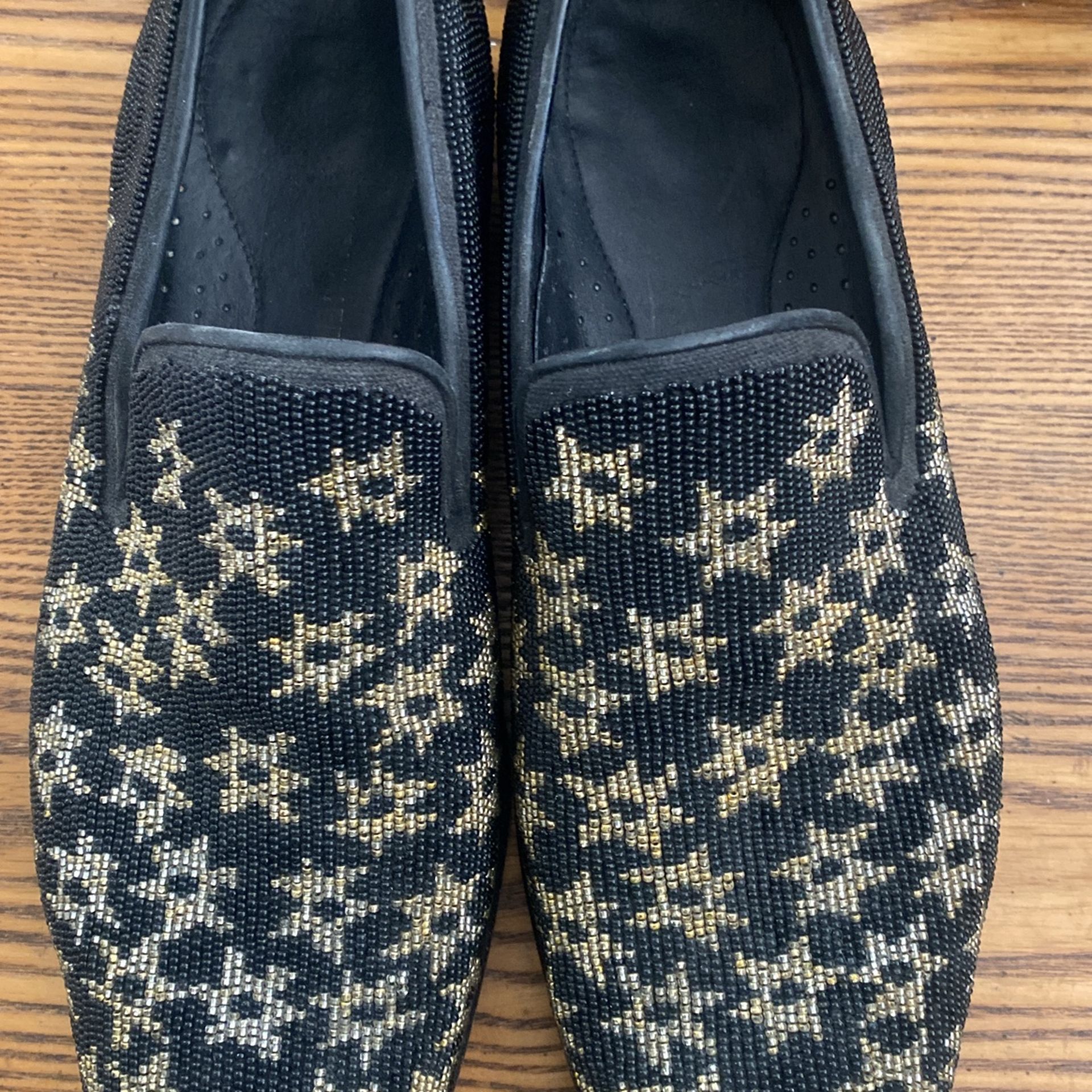 Men Donald J Pliner Shoes Black Gold Beaded Slip On 8 M - photo 5