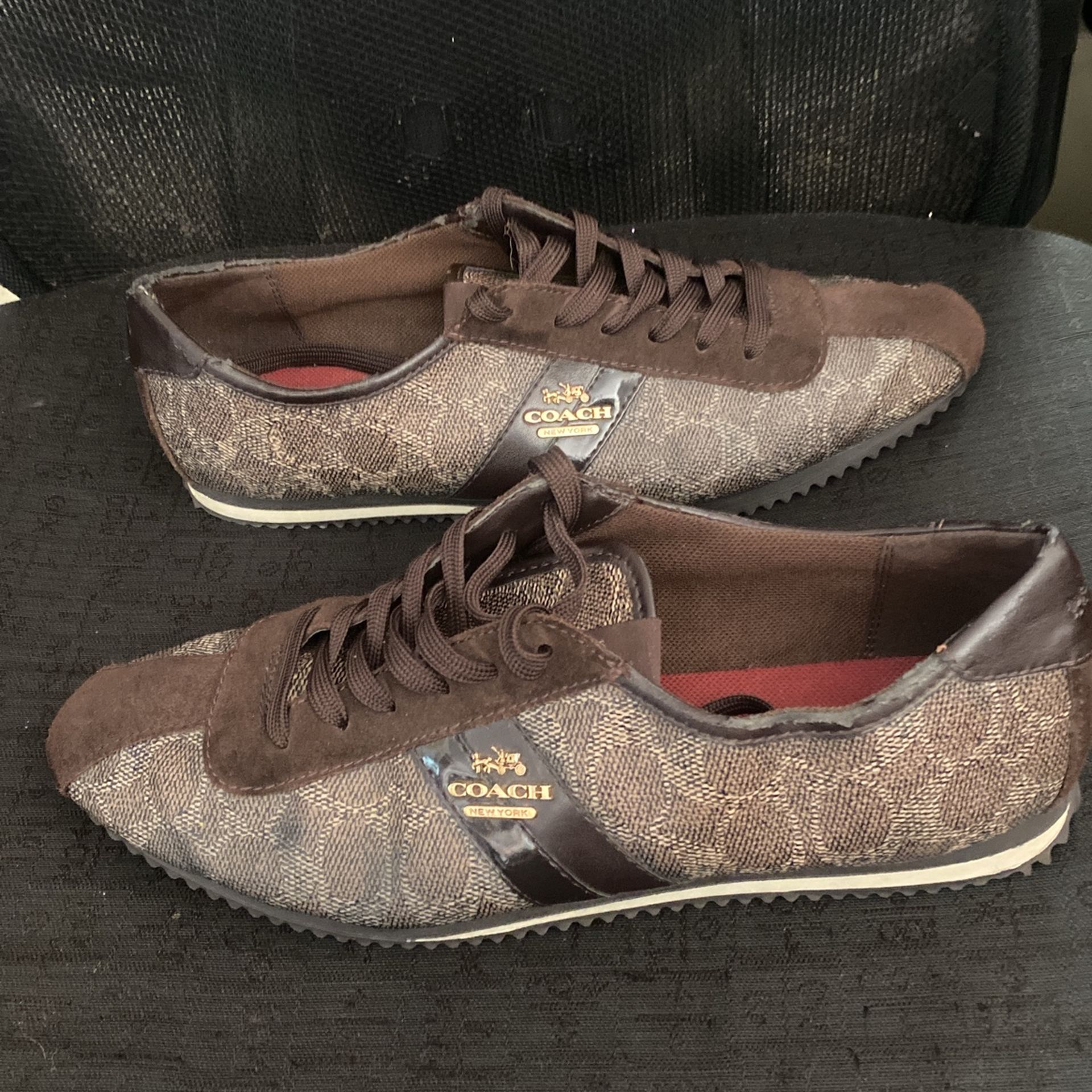 Coach Ladies Brown Leather Ivy Trainers Sneakers Size 10 - photo 2