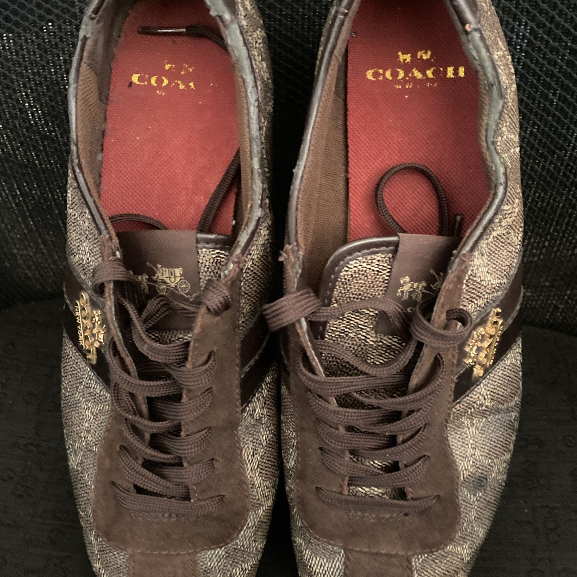 Coach Ladies Brown Leather Ivy Trainers Sneakers Size 10 - photo 3